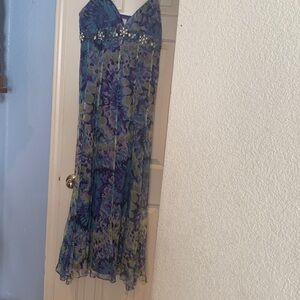 ECI Blue and Green Maxi Dress